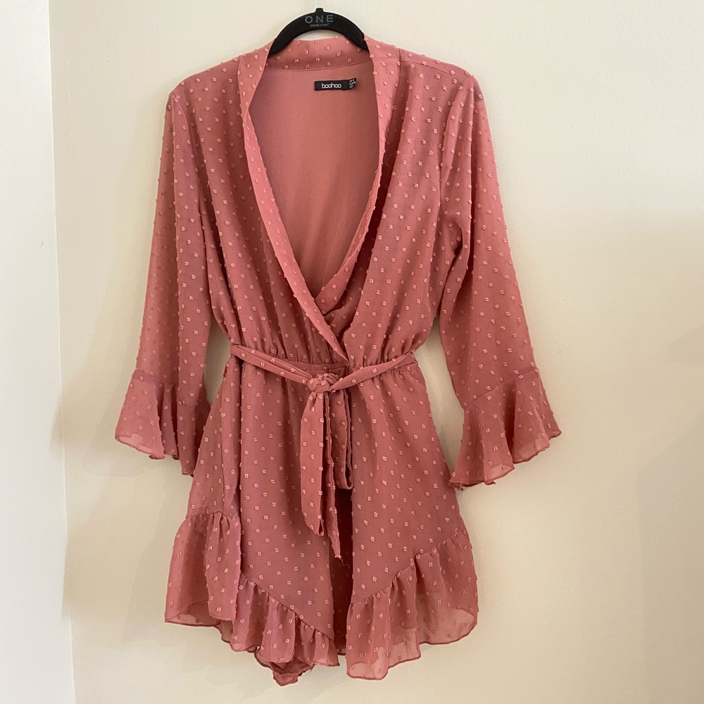 BOOHOO Blush Pink Romper